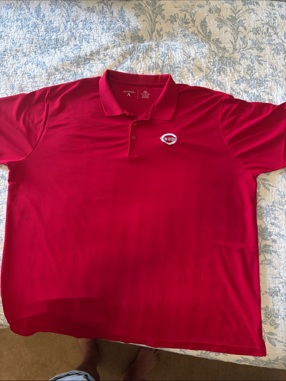 Antigua Red Polo with Reds Chest Logo